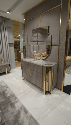Commode avec miroir Moderne Commode avec miroir de Luxe Design Moderne Chambre