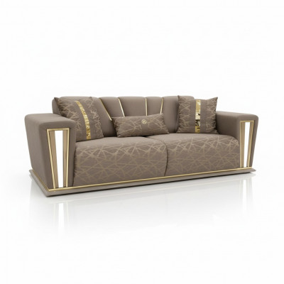 Canapé 3 places Textile Bois Canapé moderne Canapé rembourré Canapés Design Luxe Nouveau Canapé
