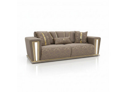 Canapé 3 places Textile Bois Canapé moderne Canapé rembourré Canapés Design Luxe Nouveau Canapé