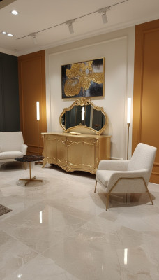 Buffet de luxe avec miroir Suite Commode Commodes en bois Classique