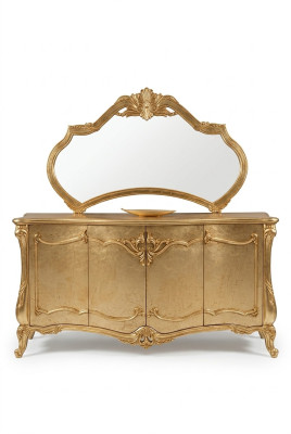 Buffet de luxe avec miroir Suite Commode Commodes en bois Classique