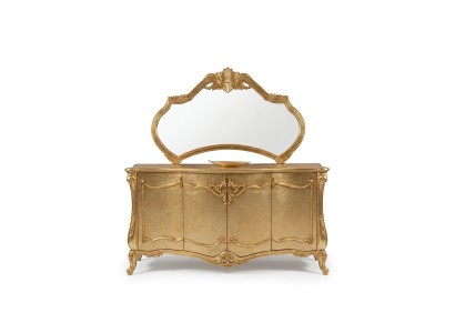 Buffet de luxe avec miroir Suite Commode Commodes en bois Classique