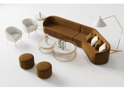 Canapé d'angle Forme en L Paysage vivant Siège de détente Canapé design Canapé Lounge Canapés Canapé en velours