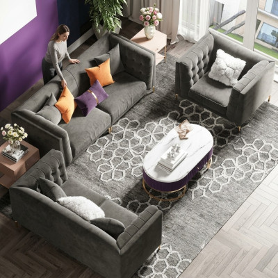 Ensemble de canapés 3+2+1 Canapé paysage vivant Siège de relax Design Canapé Canapés