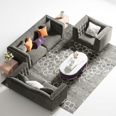 Ensemble de canapés 3+2+1 Canapé paysage vivant Siège de relax Design Canapé Canapés