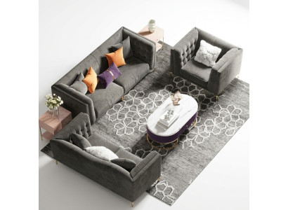 Ensemble de canapés 3+2+1 Canapé paysage vivant Siège de relax Design Canapé Canapés