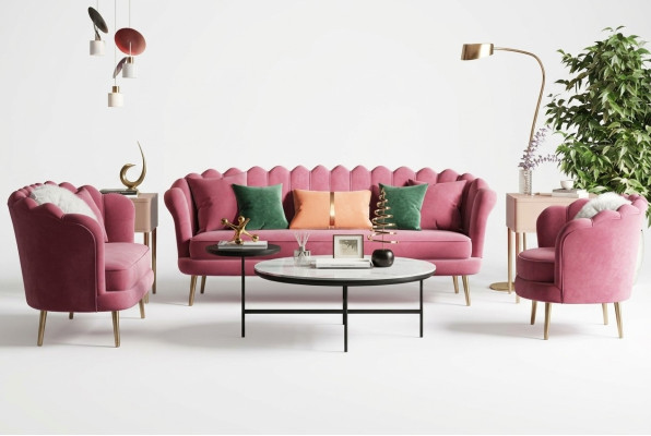 Möbelsitz-Design Couch Lounge Sofas Textil Samt Sofagarnitur 3+2+1-Sitzer Sofa