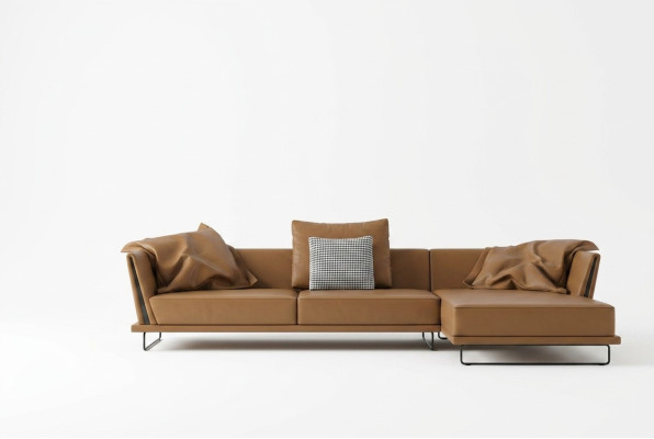 Canapé d'angle en forme de L en cuir paysage de vie détendu Canapé design Lounge Sofas Coin nouveau.