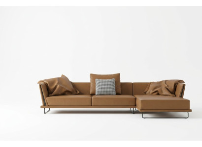 Canapé d'angle en forme de L en cuir paysage de vie détendu Canapé design Lounge Sofas Coin nouveau.