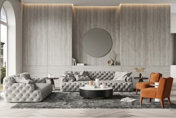 Ensemble de canapé en cuir 3 places + 2 places Canapé Chesterfield Design de siège Canapé Lounge Sofas