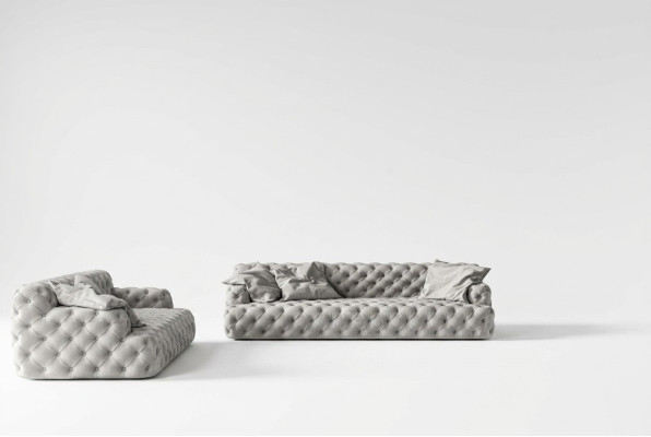 Ensemble de canapé en cuir 3 places + 2 places Canapé Chesterfield Design de siège Canapé Lounge Sofas