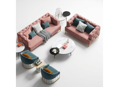 Trois places Canapé de détente, Canapé design Lounge en textile, Canapé 3 places en velours