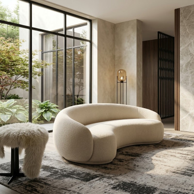 Canapé design Canapé Lounge Canapés Velours Canapé 3 places Tissu Club Arrondi Mobilier d'angle Suite