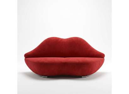 Canapé 2 places en velours rembourré moderne pour les lèvres, siège de détente de luxe. Nouveau meuble de canapé.