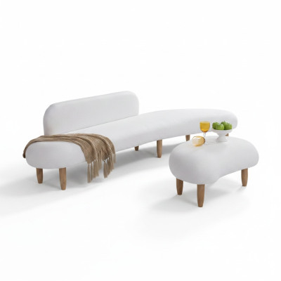 Canapé 4 places Tables basses de salon Sièges Mobilier Paysage vivant Textile Rembourrage Moderne Tissu