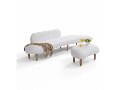 Canapé 4 places Tables basses de salon Sièges Mobilier Paysage vivant Textile Rembourrage Moderne Tissu