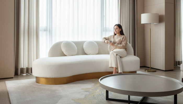 Canapé 3 places Rembourrage en textile Moderne Siège relax de luxe Mobilier de salon en velours