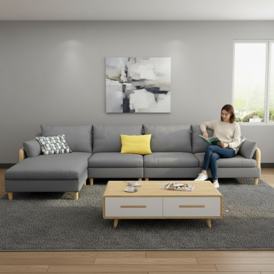 Coin Siège Relaxation Luxe Mobilier Paysage vivant Canapé d'angle en forme de L Tissu Moderne