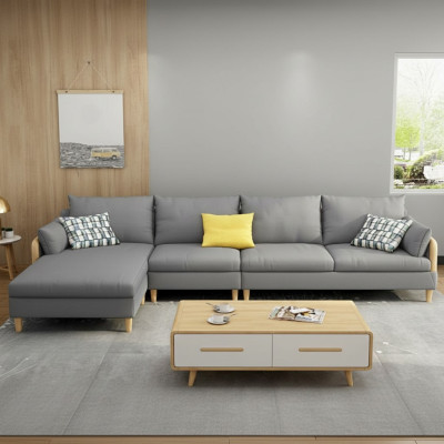 Coin Siège Relaxation Luxe Mobilier Paysage vivant Canapé d'angle en forme de L Tissu Moderne