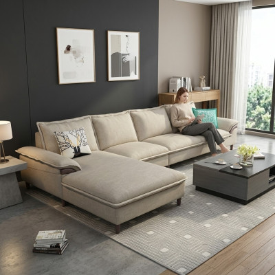 Paysage vivant Canapé d'angle Rembourrage Textile Moderne Relax Siège Mobilier de luxe Canapé 329 cm