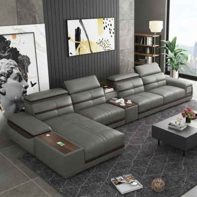 Paysage vivant Suite d'angle Canapé d'angle En forme de L Rembourrage Moderne Détente Siège de luxe Meubles