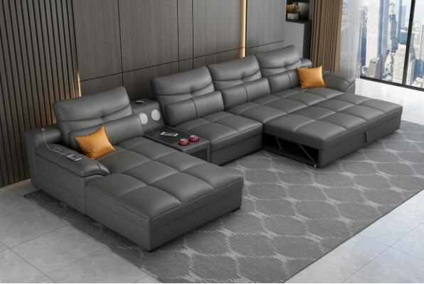 Canapé Canapé canapé d'angle en forme de U Rembourrage Moderne Siège de détente de luxe Mobilier Salon paysager