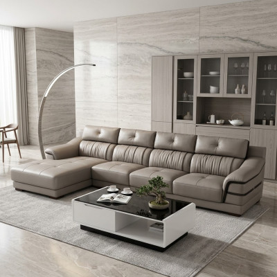 Canapé d'angle de luxe et canapé d'angle Rembourrage moderne Meubles de détente Sièges Salon Paysage de vie en forme de L