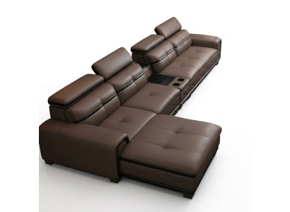 Sièges Meubles Paysage de vie Luxe Imitation cuir Canapé d'angle Forme en L Rembourrage Moderne Détente