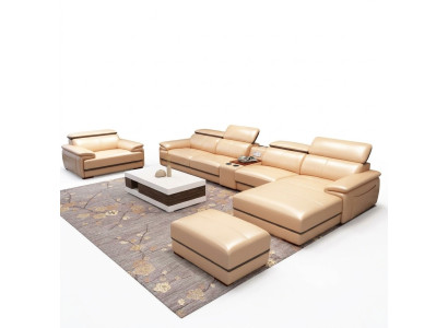 Coin détente Suite d'angle Canapé d'angle en L Rembourrage Moderne Mobilier de siège Paysage vivant de luxe