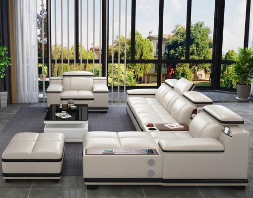Mobilier Paysage de vie Suite de luxe en coin Canapé d'angle Rembourrage Canapés Canapé Se détendre Forme en L