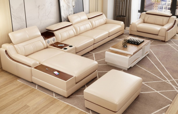 Canapé Mobilier Salon Paysage de vie Suite de luxe de coin Canapé d'angle en forme de L Rembourrage Moderne Canapé