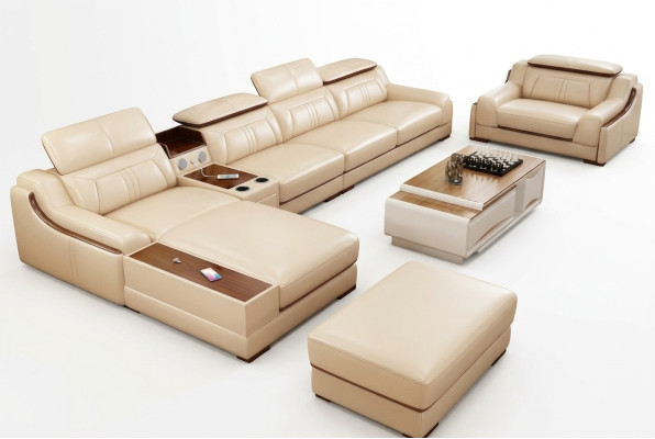 Canapé Mobilier Salon Paysage de vie Suite de luxe de coin Canapé d'angle en forme de L Rembourrage Moderne Canapé