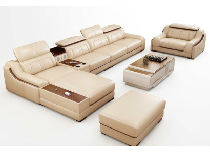 Canapé Mobilier Salon Paysage de vie Suite de luxe de coin Canapé d'angle en forme de L Rembourrage Moderne Canapé