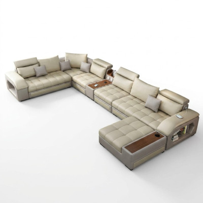 Canapé d'angle en U Siège Mobilier Paysage vivant Luxe Rembourrage Moderne Détente Canapé Sofa