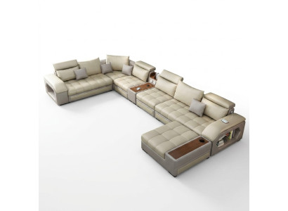 Canapé d'angle en U Siège Mobilier Paysage vivant Luxe Rembourrage Moderne Détente Canapé Sofa