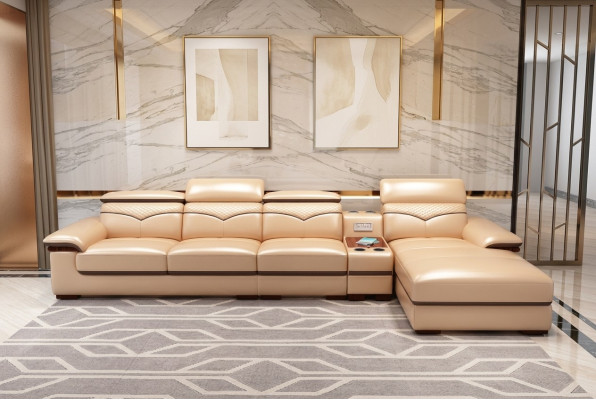 Canapé d'angle en L Rembourrage Moderne Siège Relax Mobilier Paysage Vivant Coin de Luxe