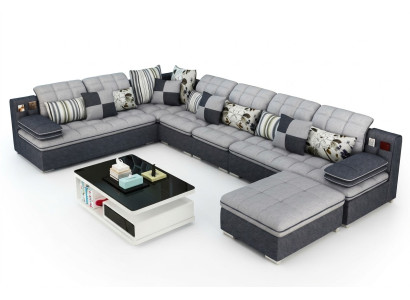 Mobilier Paysage de vie Canapé d'angle de luxe en forme de U Canapés rembourrage Relaxe Canapé Siège en textile