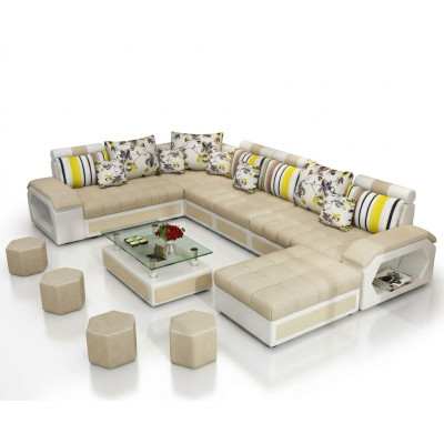 Canapé Mobilier Paysage de vie Canapés de luxe Canapé d'angle Forme en U Rembourrage Moderne Canapés de détente