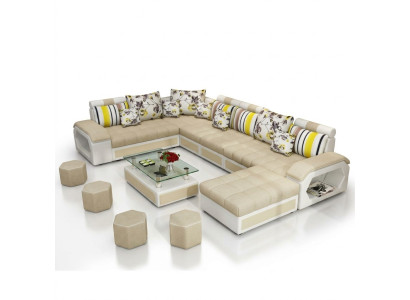 Canapé Mobilier Paysage de vie Canapés de luxe Canapé d'angle Forme en U Rembourrage Moderne Canapés de détente