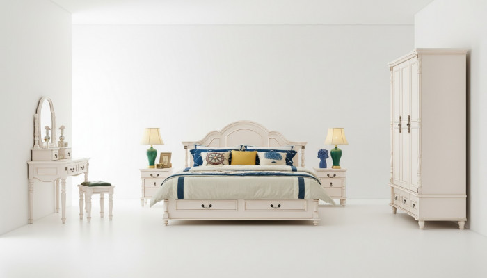 Lit double d'hôtel Chambre 180x200 cm Lit en bois Design de rembourrage Luxe nouveau