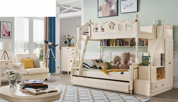 Lit superposé Lit Double Pont Lit mezzanine Lits pour enfants Bois Mobilier Classique Chambre