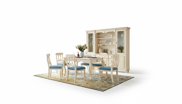 Salle à manger Mobilier Table à manger 6 x Chaise Ensemble de salle à manger en bois Groupe de cuisine Ensemble neuf 7 pièces.