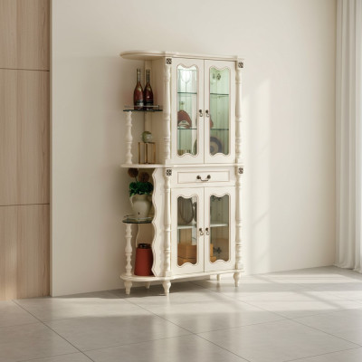 Vitrine armoire de vitrine Salon Classique Verre Bar Bois Armoire Vitrine