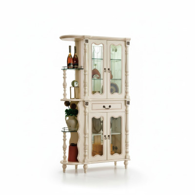 Vitrine armoire de vitrine Salon Classique Verre Bar Bois Armoire Vitrine