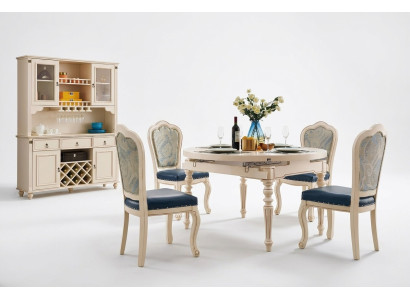 Ensemble de salle à manger pour groupe 4 chaises en bois Tables rondes Lot de 5 pièces. Mobilier.