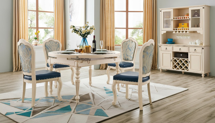 Ensemble de salle à manger classique Table avec 4 chaises Ensemble de chaises Tables en groupe 5 pièces