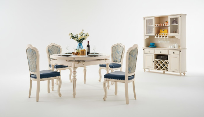 Ensemble de salle à manger classique Table avec 4 chaises Ensemble de chaises Tables en groupe 5 pièces