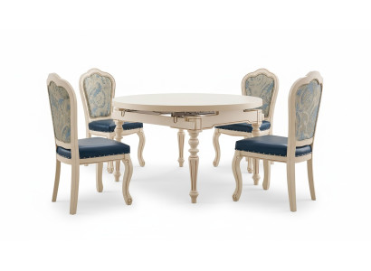 Table ronde de style baroque Table classique de salle à manger Tables de meubles Tables en bois Mobilier neuf