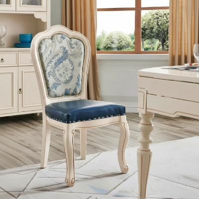 Chaise Chaises Design Fauteuil en bois Rembourrage Classique Salle à manger Meubles Bois massif