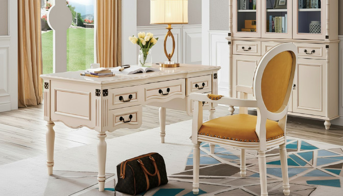 Chaise de bureau classique, meubles de bureau, ameublement, table 2 pièces. Ensemble neuf